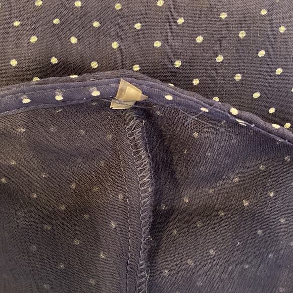 Blue Bird Polka Dot Sheer Dress Floral Appliqué Halter Midi Shift Dress Sz S Jun - Picture 13 of 13